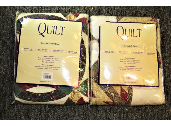 Traditional Quilts -' Rachel's Wedding' King Size/'crystal Star' Queen Size - Set Of 2
