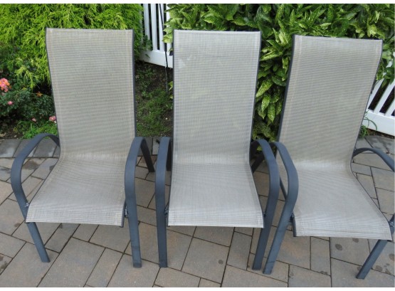 Room Essentials Nicollet Collection Tan Stacking Sling Outdoor Chairs - Set Of 3