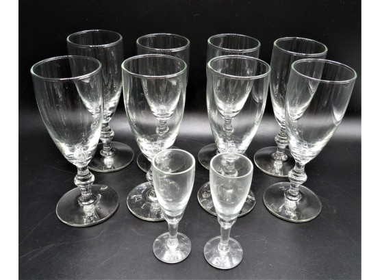 Small Wine Glasses (8) & Cordial Glasses (2)