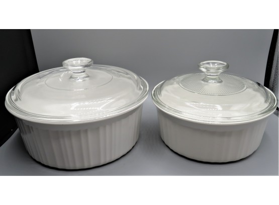 Corning Ware Round French White Baking Dishes - Set Of 2