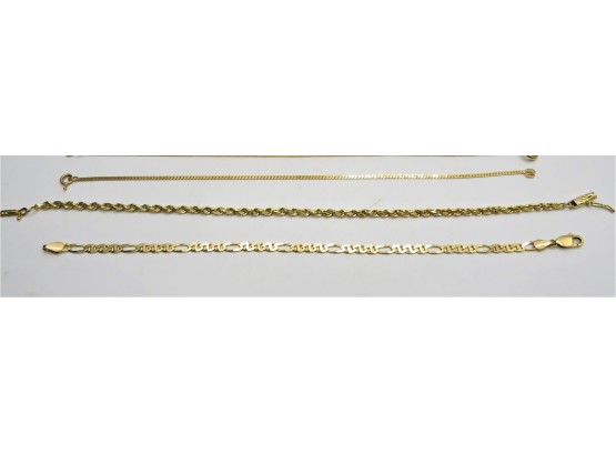 14K Yellow Gold Bracelets - Set Of 3