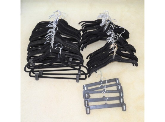 Assorted Black Velvet Clothing Hangers