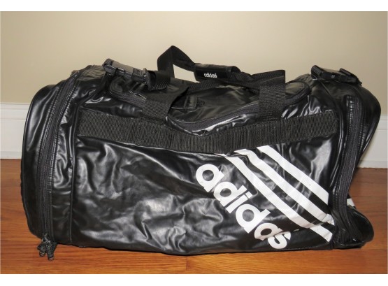 Adidas Black/white Duffle Bag (has Tear In Front)