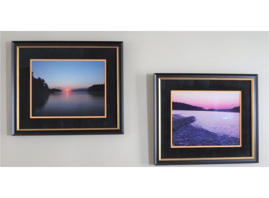 Beautiful Framed Sunset Photos - Set Of 2