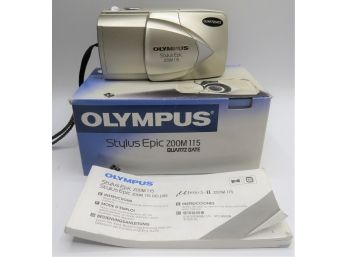 Olympus Stylus Epic Zoom 115 35mm Point & Shoot Film Camera & Instruction Booklet - In Original Box