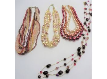 Lovely Assorted Beaded Necklaces  - Set Of 4