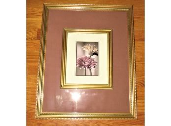 Floral Gold Framed & Mauve Matted Wall Decor