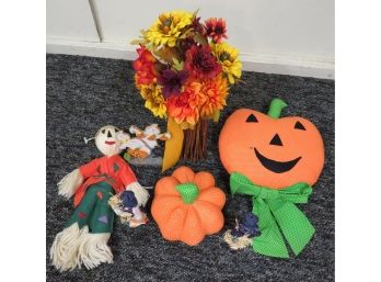 Assorted Lot Of Halloween/fall Decorations