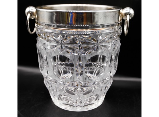 Silver Plated Crystal Ice Bucket