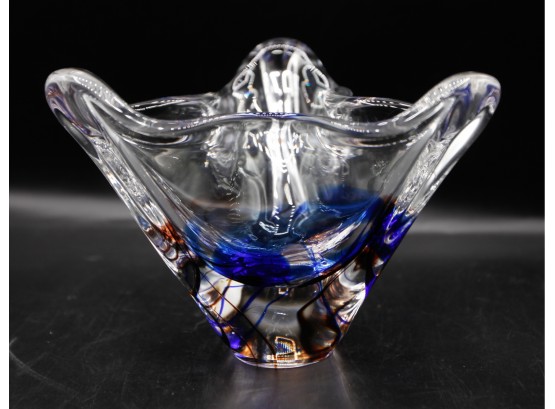 Stunning Glass Art - Signed On Bottom - Crystal Lead Base #438