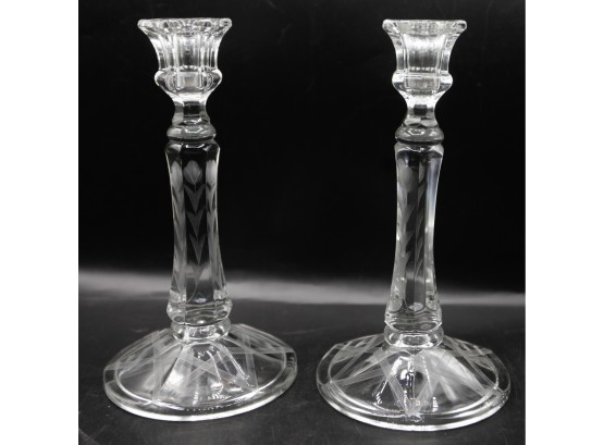 A Pair Of Stunning Crystal Candle Stick Holders