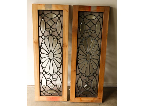 Magnificent All Beveled Glass/wooden Leaded Transom Window