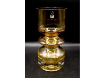 Mid Century Modern Oridinal 1960s Riihimaen Lasi - Made In England - Amber Glass - 8' Tall