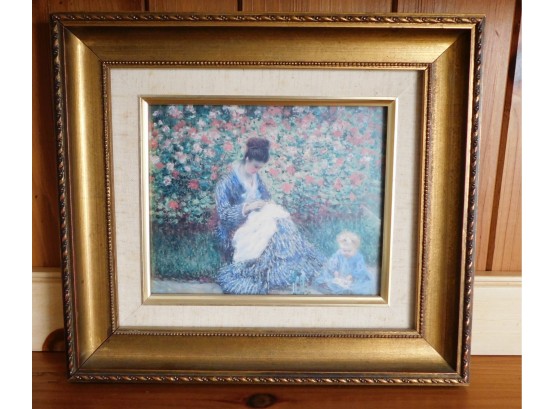 Claude Monet 'camille Monet & Child In Garden In. Argenteuil' 1875 Oil On Canvas