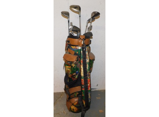 Nordic House Designs Golf Bag With Assorted Golf Clubs