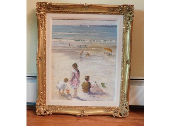 'kids At The Beach' Framed Artwork