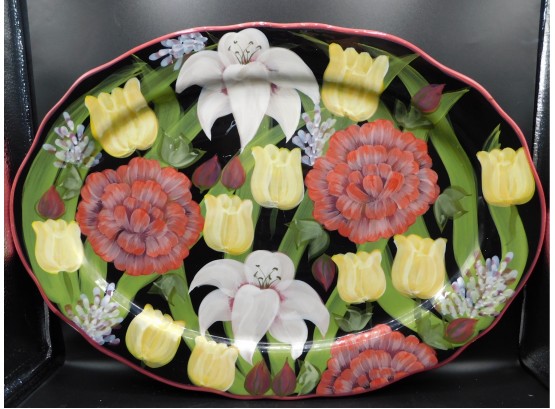 Lesal Studio Certified International Floral Serving Tray Made In China
