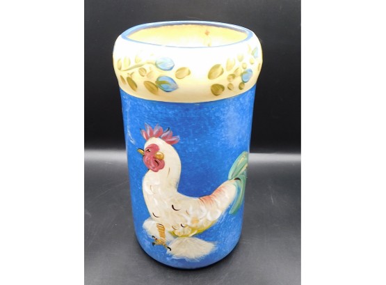 Hand Painted Ceramic 'rooster' Vase