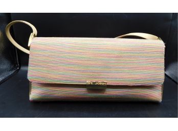 St John Mutli Colored Striped Purse Made In Italy
