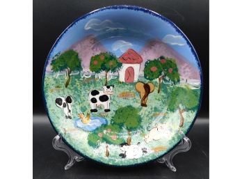 Lesal Home Hand-crafted Decorative Bowl Hand Painted 'The Farm'
