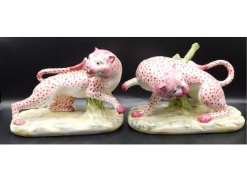 The British National Trust Collection By Chelsea House Port Royal 'pink Cheetahs', 2 Piece Set