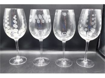 Mikasa Polka Dot Wine Glasses, Set Of 4