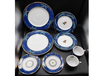 Chase 'sylcan Nocturne' China Set Decorated With 24Kt Gold, 1994 Lynn Chase Designs, Service For 2