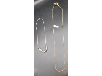 Agamo 'love' Charm Necklace & Madewell 'knot' Gold Tone Necklace, 2 Piece Lot