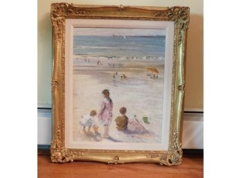 'kids At The Beach' Framed Artwork