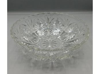 Solid Cut Glass Serving Bowl