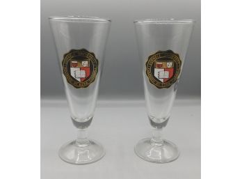 Pair Of Cornell University Footed Drinking Glasses