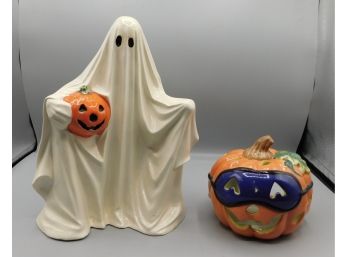 Pair Of Ceramic Halloween Figurines