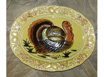 Ceramic Hand Painted Turkey Style Serving Platter