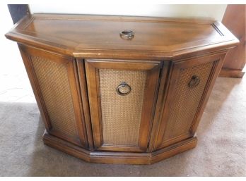 Vintage Mid Century Solid Wood Entry/console Cabinet With Handles
