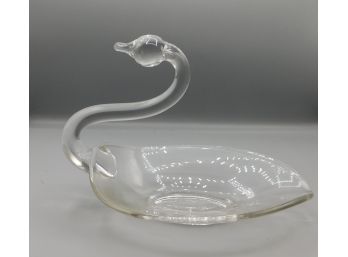 Glass Swan Style Trinket Dish
