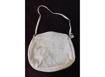 Stylish Faux White Leather Shoulder Bag