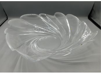 Cut Glass Swirl Style Serving Bowl