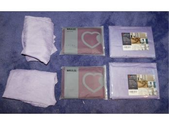 Assorted Lot Of Purple Sheer Style Curtains