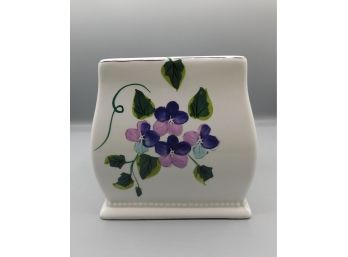 Waverly Ceramic Hand Painted Sweet Violet Tissue Box Cover