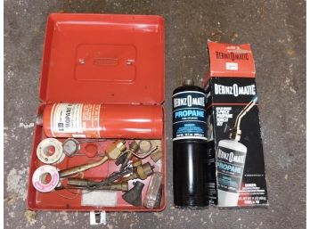 Craftsman Blow Torch With Red Metal Box & Craftsman Propane Fuel & Benx-o-matic Propane Tank With Box