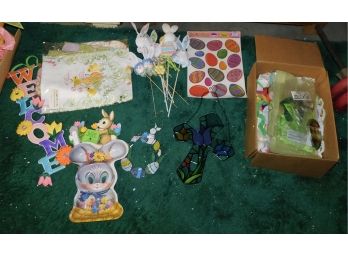 Assorted Lot Of Easter Decor