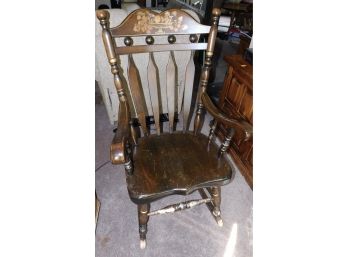 Solid Wood Fruit Pattern Rocking Chair