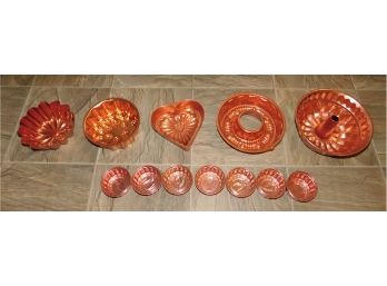 Assorted Lot Of Copper-tone Metal Cake Pans