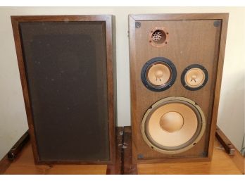 Retro Pair Of Sonic Solid Wood Bass Reflector # 8 Tower Speakers