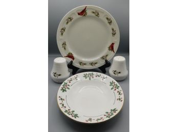 Decorative Holiday Pattern Gibson Dinnerware Set - 26 Pieces Total