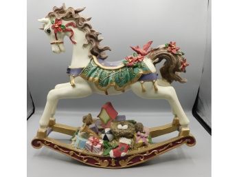 Decorative Resin Wind-up Rocking Horse Figurine