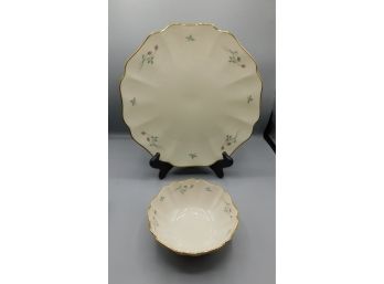 Lovely Lenox Rose Manor Plate And Bowl Set