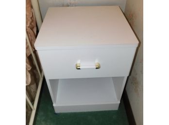 White Pressed Board Night Table With Drawer And Shelf