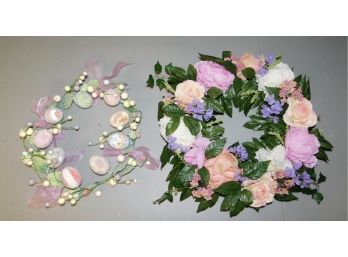 Decorative Easter Egg Faux Floral Design Easter Wreath With Faux Floral Wreath