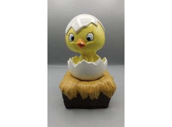 Vintage Ceramic Wind-up Chick Easter Bonnet Chime